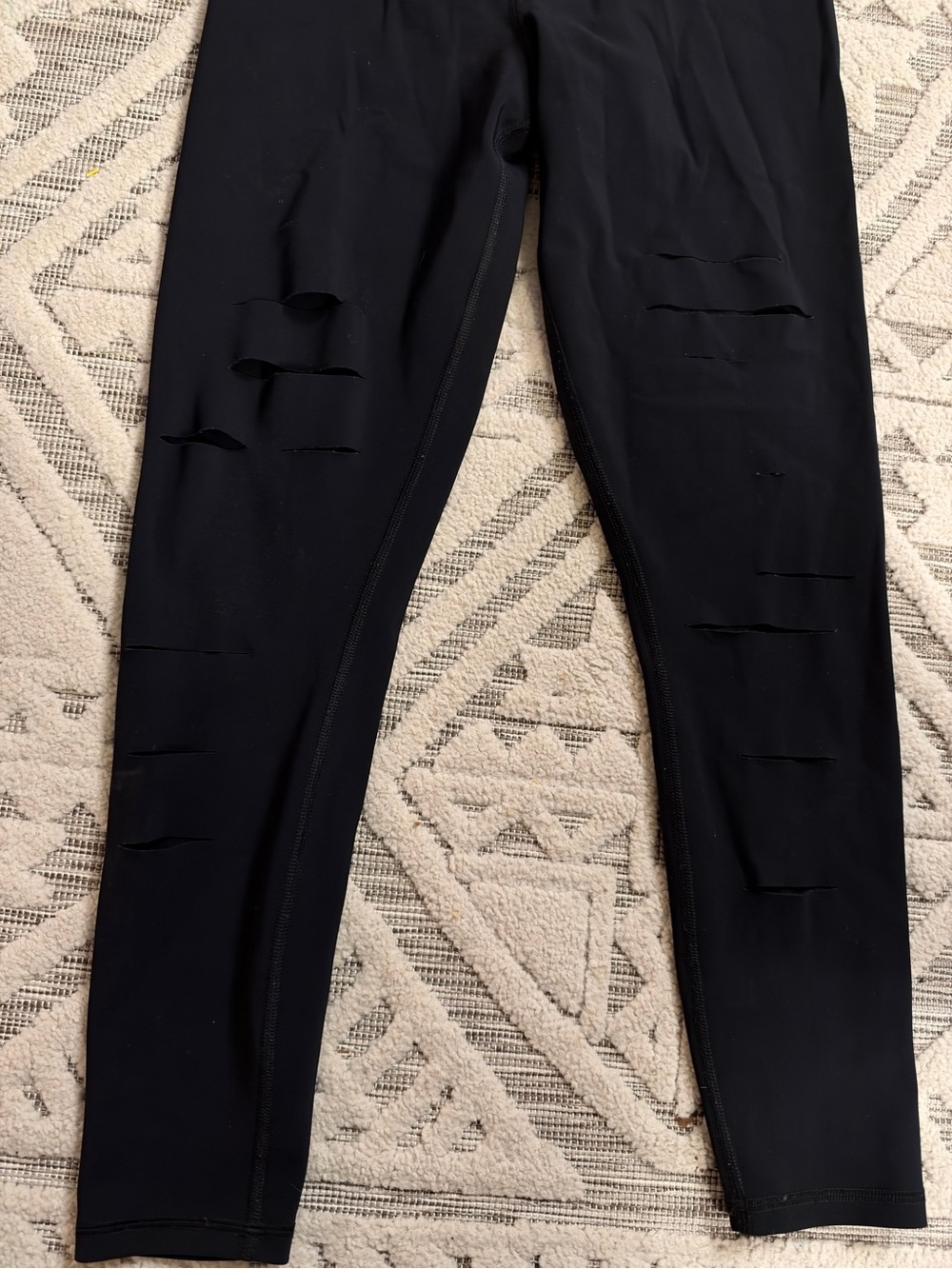 ALO Yoga Black Ripped High-Rise Leggings